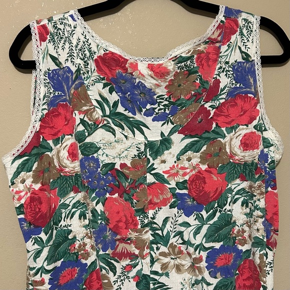 Victoria's Secret Gold Label VTG 90s Floral Lace Button Up Jumpsuit Pajama M/L - Picture 5 of 8